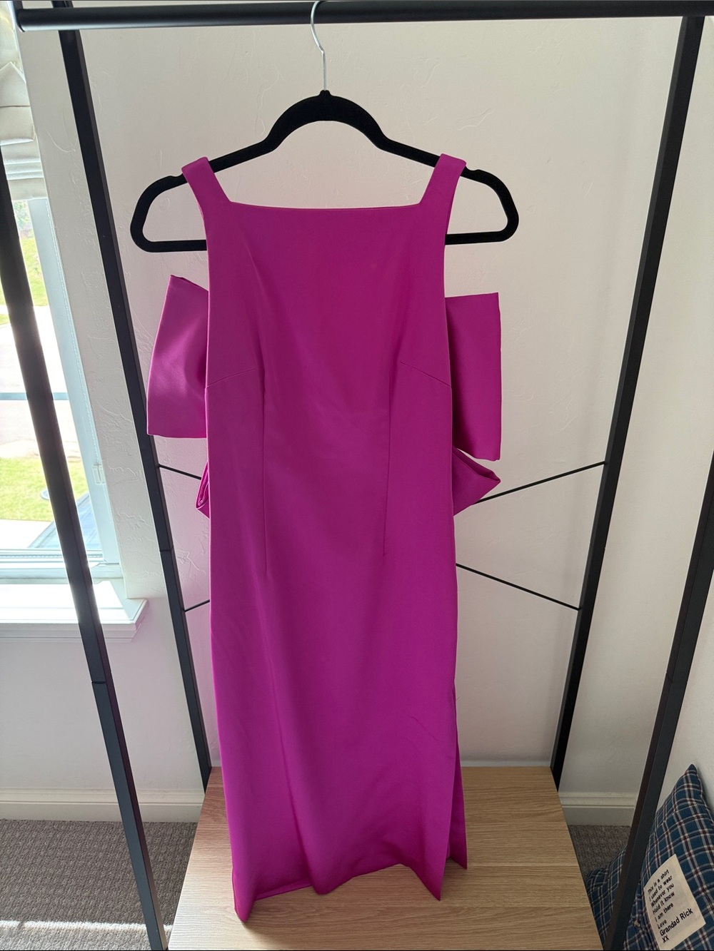 ANTONIO MELANI One-Shoulder Fuchsia Midi Dress with Side Bow